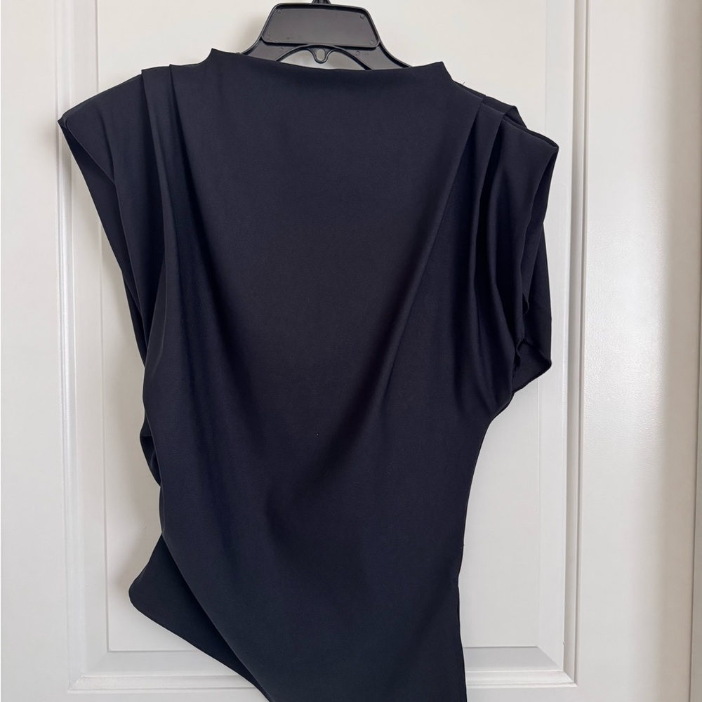ZARA RUCHED SHOULDER PAD TOP